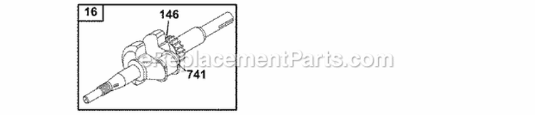 Crankshaft Diagram and Parts List for  Briggs and Stratton Engine